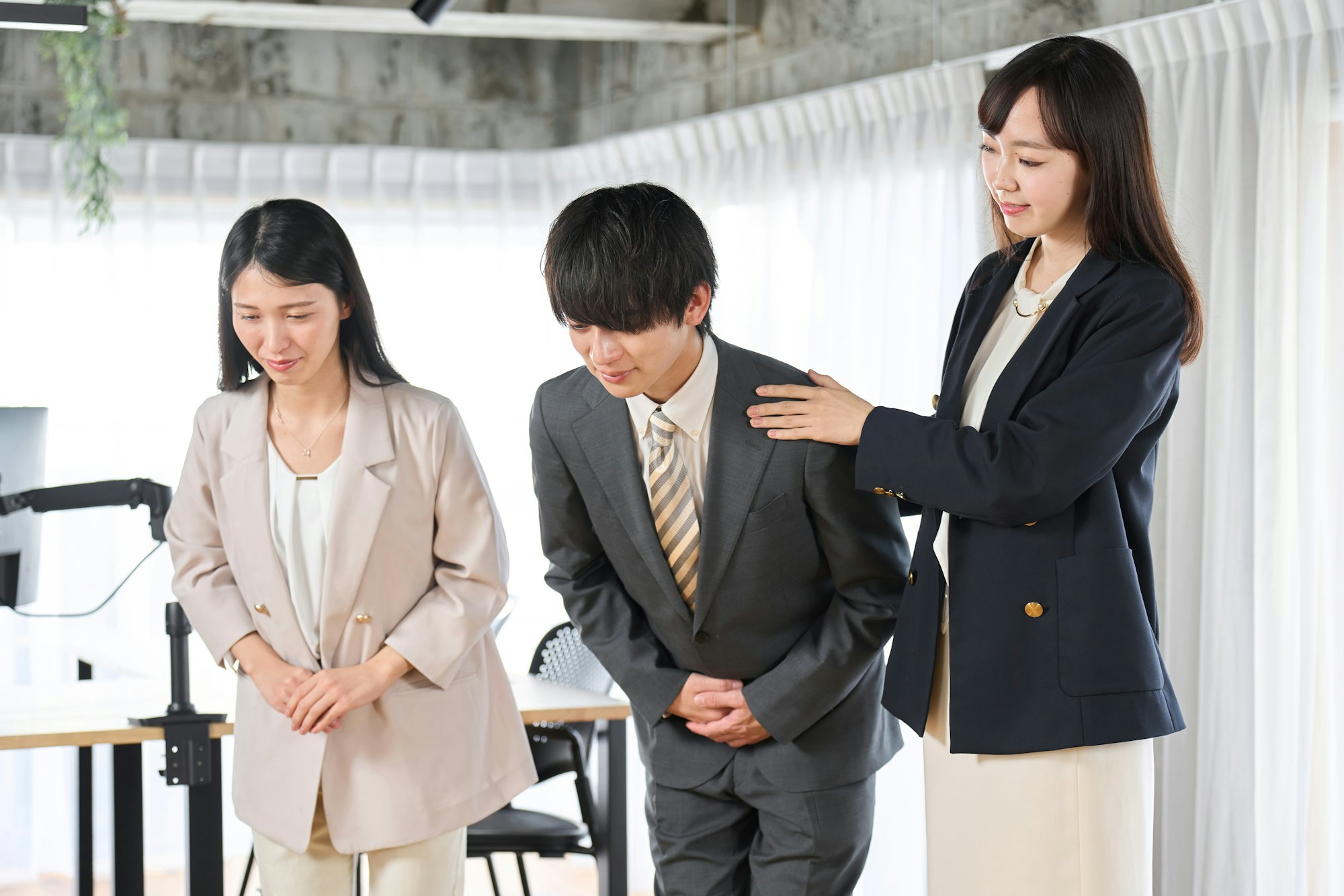 Business people conducting etiquette training